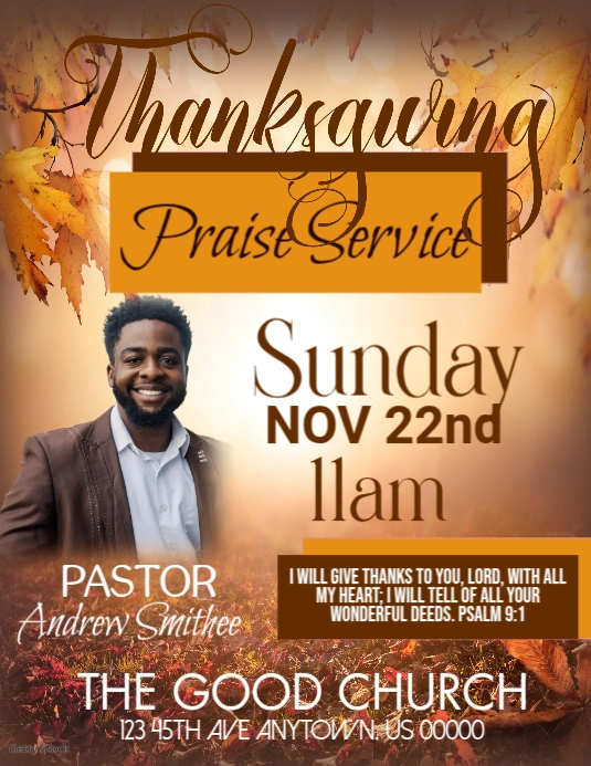 Copy of Thanksgiving Church Service | PosterMyWall