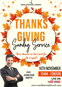 Thanksgiving Church Service Flyer A3 template