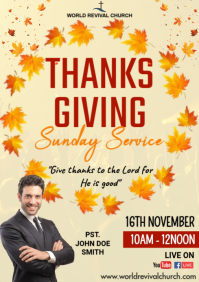 Thanksgiving Church Service Flyer A3 template