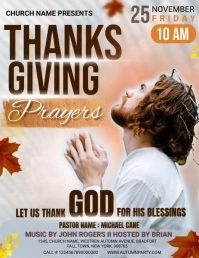 Thanksgiving church Service Post Flyer (US Letter) template