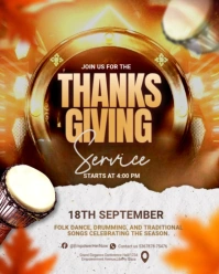 Thanksgiving Church Services Instagram Portrait template