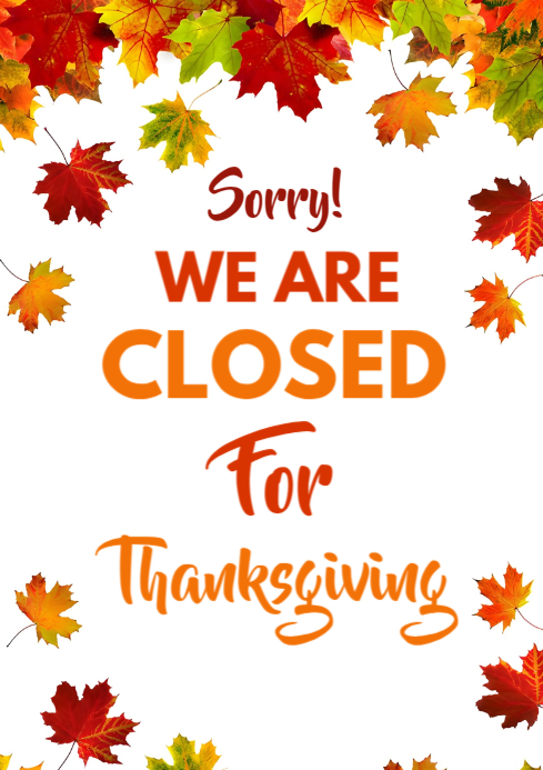 Thanksgiving closed A4 template