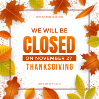 สีขาว Thanksgiving Closure Announcement Iphosti le-Instagram Template