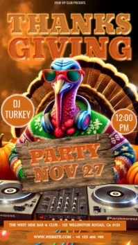 thanksgiving club bar party event design template Instagram-Story