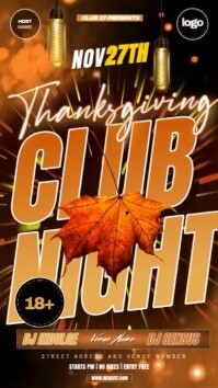 Black Thanksgiving Club Night Instagram Story Template