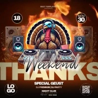 THANKSGIVING CLUB PARTY AD Instagram Post template