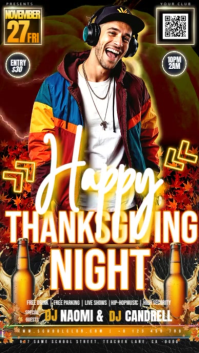 thanksgiving club party event ad design template Instagram Story