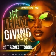 Thanksgiving Club Party Event Ad Design Template Square (1:1)