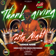 Thanksgiving Club Party Event Ad Design Template Kwadrat (1:1)