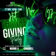 Thanksgiving Club Party Event Ad Design Template Carré (1:1)