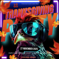 Thanksgiving Club Party Event Design Tem Instagram Post template