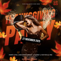 Thanksgiving club party event design template Instagram Post