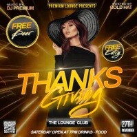 thanksgiving club party event design template สี่เหลี่ยมจัตุรัส (1:1)