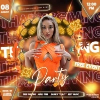 thanksgiving club party event design template Square (1:1)