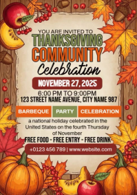 Thanksgiving Community Celebration A4 template