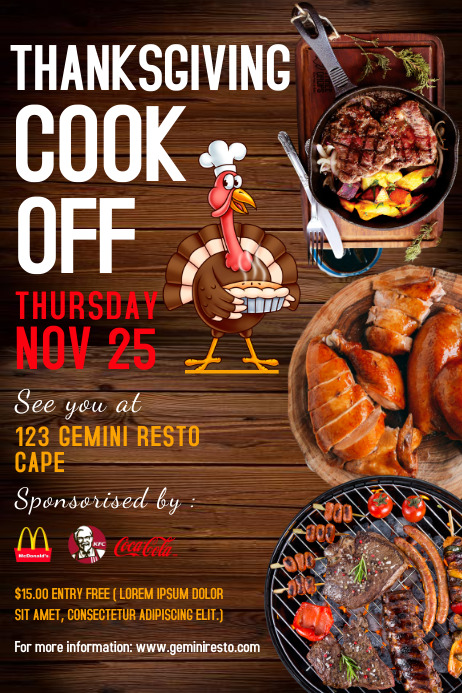 Thanksgiving Cook Off Template | PosterMyWall