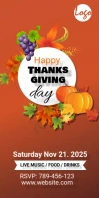 Thanksgiving Day 3 X6 Roll Up Banner 3' × 6' template