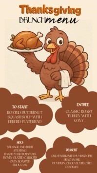 thanksgiving day brunch menu ad design template Instagram Story
