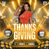 thanksgiving day club party event design template Square (1:1)