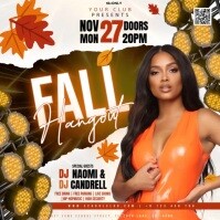 thanksgiving day club party event design template Persegi (1:1)