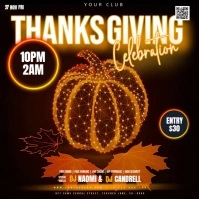 thanksgiving day club party event design template Kwadrat (1:1)