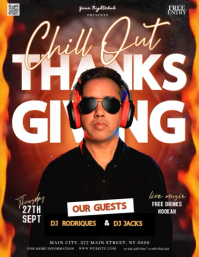 thanksgiving day club party event design template Flyer (US Letter)