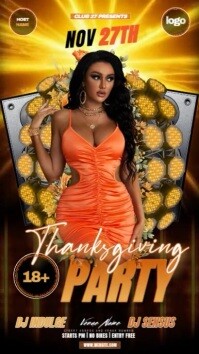 Negro Thanksgiving Party เรื่องราวบน Instagram Template