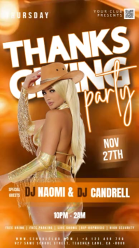 thanksgiving day club party event design template Instagram Story