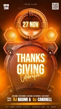 thanksgiving day club party event design template Instagram 快拍