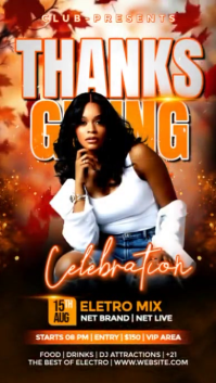 thanksgiving day club party event design template Instagram Reel