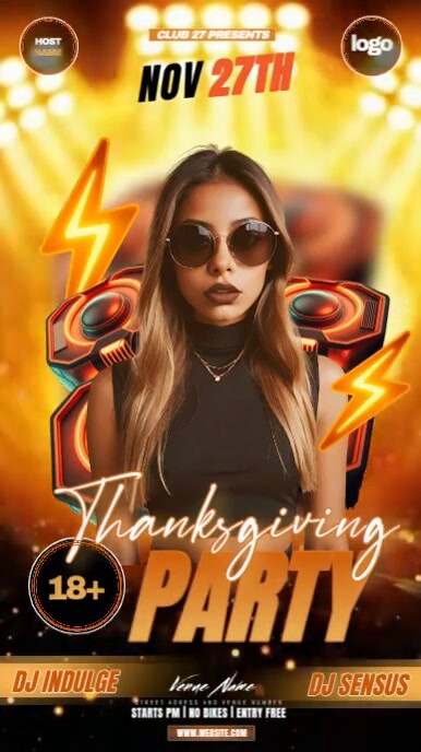 thanksgiving day club party event design template Instagram Story