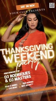 thanksgiving day club party event design template