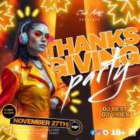 thanksgiving day club party event design template Kwadrat (1:1)
