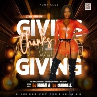 thanksgiving day club party event design template Carré (1:1)