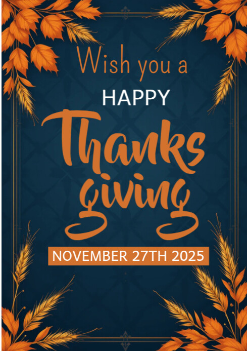 Thanksgiving Day A4 template