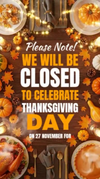 Bruin Thanksgiving Closure Announcement Instagram Story Template