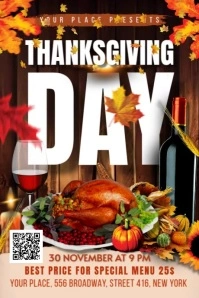 Thanksgiving Day Banner 4' × 6' template