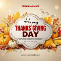 Marron Thanksgiving Celebration Post Instagram Template