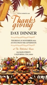 Thanksgiving day dinner invitation design Template Instagram Story