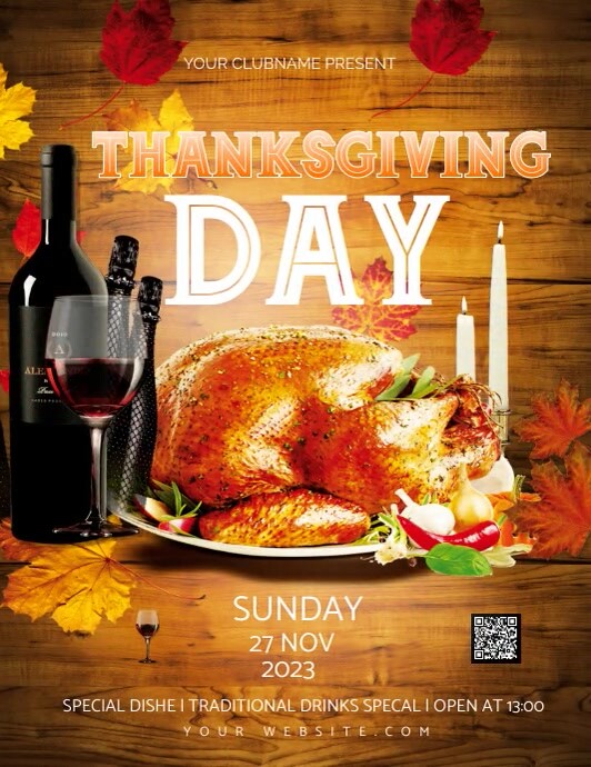 Thanksgiving day Flyer Template PosterMyWall
