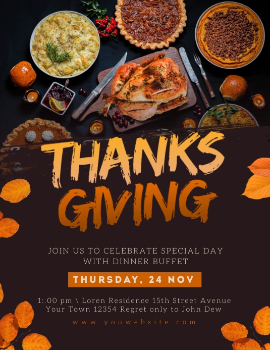 Thanksgiving Day Flyer Template PosterMyWall