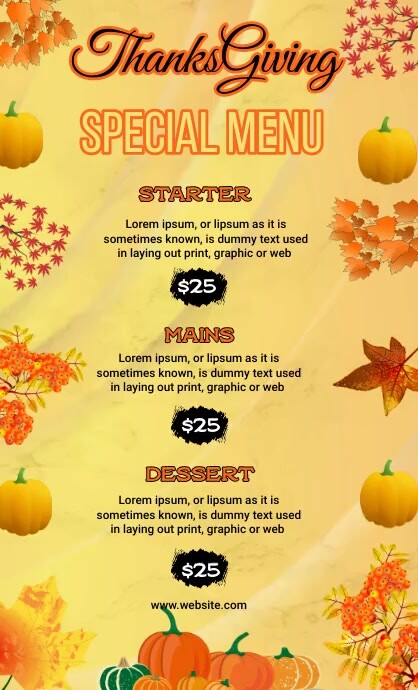 thanksgiving day menu,thanksgiving menu card US Legal template