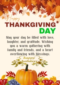 Thanksgiving Day Message Ad A6 template