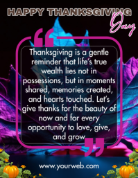 Thanksgiving Day Quote Ad Ulotka (US Letter) template