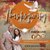 THANKSGIVING DAY Sunday Church Event Template Square (1:1)