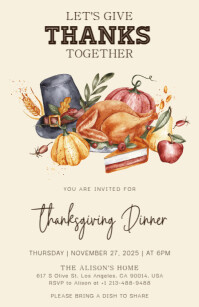 thanksgiving Half Page Wide template