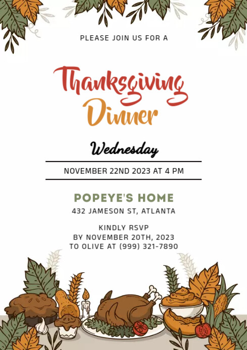 Thanksgiving Template PosterMyWall