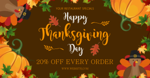 Marrone Thanksgiving Promotion Image partagée Facebook Template