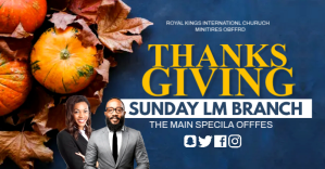 Blue Thanksgiving Church Event Image partagée Facebook Template