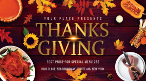 Roxo Thanksgiving Dinner Promotion Digitalt display Template